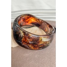 Dore Collection Premium Kalite Ithal Kahverengi Hareli Bangle Bilezik Cam Reçine Pinterest Model Kelepçe