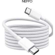 Neffo 1 Metre Hasır Data ve Şarj Kablosu Type-C Apple Uyumlu iPhone 17 / 17 Pro / 17 Air