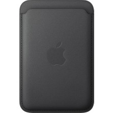 Apple iPhone için Magsafe Özellikli Mikro Dokuma Cüzdan - Siyah
