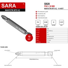 Sara S928 Ph2 50 mm Manyetik Bits Uç – 10’lu