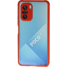 Sora Group Poco F3 Kılıf Miami Şeffaf Silikon - Kırmızı