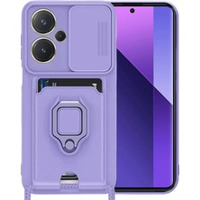 Sora Group Redmi Note 13 Pro Plus Kılıf Zuma Kartvizitli Yüzüklü Silikon - Lila