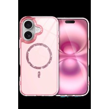 Dorasan Apple iPhone 16 Plus Live Diamond Magsafe Kapak - Pembe