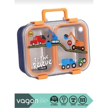 750 ml Iki Bölme Kulplu Paslanmaz Çelik Lunch Box Kaşık Hediyeli Beslenme Kutusu