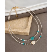 Dore Collection Summer Collection Balık Murano Renkli Boncuklu El Yapımı Özel Tasarım Kadın Kolye