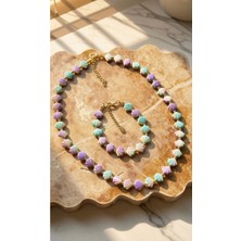 Dore Collection Kolye ve Bileklik Seti - Unicorn Istiridye Marin Set
