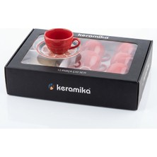 Keramika 12 Parça Çay Seti (6 Adet Çay Fincanı + 6 Adet Çay Tabağı