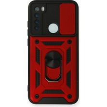 Sora Group Redmi Note 8 Kılıf Pars Lens Yüzüklü Silikon - Kırmızı