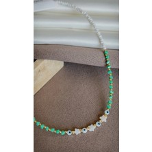 Dore Collection Summer Collection Nazar Renkli Boncuklu El Yapımı Özel Tasarım Kadın Kolye