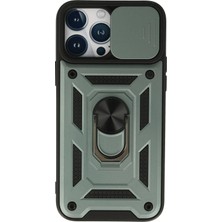 Sora Group iPhone 13 Pro Max Kılıf Pars Lens Yüzüklü Silikon - Yeşil