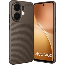 Sora Group Vivo V60 5g Auto Focus Karbon Kapak - Kahverengi