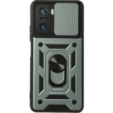 Sora Group Poco F3 Kılıf Pars Lens Yüzüklü Silikon - Yeşil