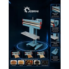 JEBRİNİ MAKİNA Jebrini Makina Çift Çeneli Pedallı Poşet Ağzı Yapıştırma Makinası 350 mm JMSF-350X2