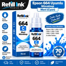 Bionet Teknik Epson ET-2500 Uyumlu 664 Muadil Mavi Mürekkep