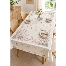 Luxeinci Masa Örtüsü Fısıltı Bahçesi Desenli Dikdörtgen Masa Örtüsü – Şık Dertsizsofra ÖRTÜSÜ-155X220 cm