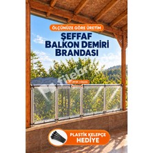 Morilu Şeffaf Balkon Demiri Brandası, Montaj Malzemeli Kuşgözlü Halatlı, Özel Ölçü, 0.8 mm Su Geçirmez Mika