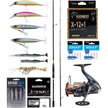 Yek Outdoor Pro Spin Olta Seti Okuma Ceymar Sw Bass 243CM Mh 14-42GR M-Fast Olta Kamışı & Shimano Makina Nasci Fd 4000