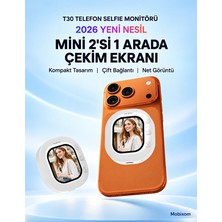Mobixom T30 Manyetik Selfie Monitörü – Kablosuz Telefon Arka Kamera Ekranı, 30 Metre Uzaktan Çekim ve Type-C Bağlantı