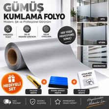 Niks Home Gümüş Frosted Cam Kumlama, Ofi, Duşakabin Vebalkon Camı Buzlu Kaplama Folyosu