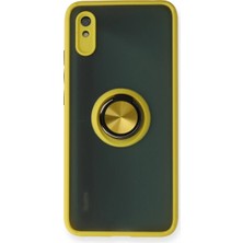 Xiaomi Redmi 9A Kılıf Montreal Yüzüklü Silikon Kapak - Sarı