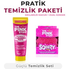 The Pink Stuff Sıkılabilir Temizlik Macunu + Dual Sünger Pratik Temizlik Seti-Fırın-Ocak-Fayans-Tüm Yüzeyler