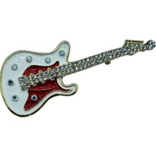 Ed Collection Işıltılı Elektro Gitar Figürlü Tasarım Broş – Müzik Tutkusu Yaka Iğnesi