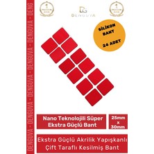 Denguva Özel Üretim Ekstra Güçlü Pe Köpük Esaslı Çift Taraflı Hazır Kesilmiş 25X30MM Asma Bant 24 Adet