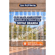 Morilu Açılır Kapanır 0.8 mm Şeffaf Balkon Brandası, Su Geçirmez Pvc Perde, Özel Ölçü, Montaj Malzemeli