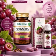 Çare Burada Ferrovitec Üzüm Çekirdeği Kapsül (Demir, C Vitamini, Çinko, B12) & Üzüm Çekirdeği Yağı 20 ml