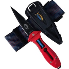 Pelajik Ranger Pro Dalış Bıçağı / Kırmızı / Kol Bandı Hediyeli