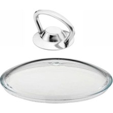 Casa Milano 32 cm Pyrex Cam Kapak Metal Tepe ile Şık ve Dayanıklı Tencere Kapağı