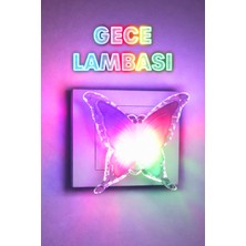 Telvesse Rgb Gece Lambası Kelebek Tip Koridor Hol Işığı Uyuma Işığı Renkli Işık Beyaz GC15