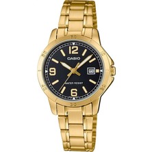 Casio Casıo LTP-V004G-1B Çelik Kordon Gold Renk Takvimli Kadın Kol Saati