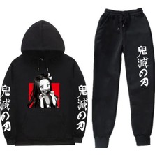 BarsDepo Demon Slayer Baskılı Hoodie Sweatshirt Alt Ust Takım %100 Pamuk | Supriz Hediyeli