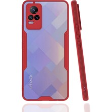 Vivo V21E Kılıf Platin Silikon - Kırmızı