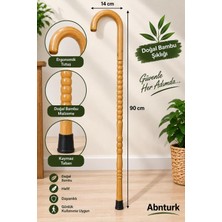 Abnturk 90CM Doğal Bambu Baston-Destek ve Yürümeye Yardımcı Çok Amaçlı Baston