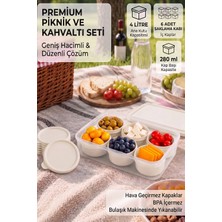 iselahome Piksera Kahvaltı ve Piknik Seti 7 Parça Çok Amaçlı Kapaklı Saklama ve Servis Seti