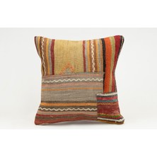 Kilim Wholesale El Yapımı Kilimden Yapılmış Vintage Kırlent Kılıfı, Yün, 40X40 cm