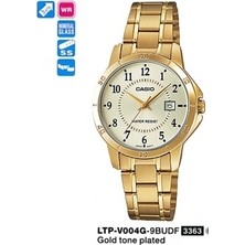 Casio Casıo LTP-V004G-9B Çelik Kordon Gold Renk Takvimli Kadın Kol Saati