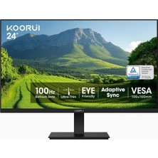 Koorui Kooruı 24 Inç Bilgisayar Monitörü Full Hd 1920 x 1080P Va Ekran 75Hz 3000:1 Kontrast Oranı Hdmı, Vga, Çerçevesiz, 75 x 75 mm ve