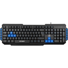 Hytech HYK-46 GAMY Siyah Kablolu USB Oyun Klavyesi Mavi Tuşlu Kare Tuş Formu ile Oyun İçin Tasarlandı