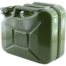 Uravas Store BADEM10 Metal Benzin Bidonu 10 Litre Akaryakıt Mazot Taşıma Doldurma Depolama Bidonu + Aktarma Borusu