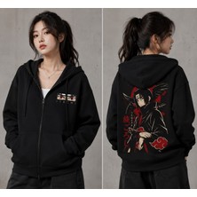 BarsDepo Itachi Anime Baskılı Hoodie Sweatshirt Fermuarlı %100 Pamuk | Supriz Hediyeli DEMONSLAYER120545Y