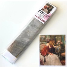 Boncuklu Taşlı Pano Mozaik Elmas Goblen Diamond Tablo 50 x 40 cm Vintage Hüzünlü Kız