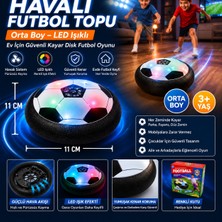 Trust Store Havalı Futbol Topu Orta Boy 11 cm LED Işıklı Ev Için Güvenli Kayar Disk Futbol Oyunu