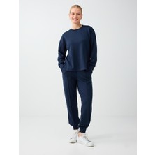 Jimmy Key Lacivert Yüksek Bel Dar Paça Cepli Jogger Pantolon