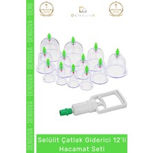 Denguva Özel Üretim Selülit Çatlak Giderici Vakumlu Masaj Aleti 12'li Kupa Hacamat Seti