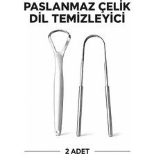 ByKurt Dil Temizleyici Ağız Bakım Aparatı Hijyenik Paslanmaz Çelik Seyahat Kutusu Hediyeli 2 Adet