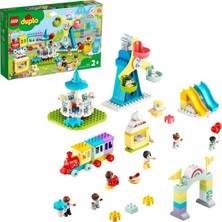 LEGO DUPLO®  Lunapark 10956 - 2 Yaş ve Üzeri Çocuklar İçin Tren; Dönmedolap; Atlıkarınca İçeren Eğitici Oyuncak Yapım Seti (95 Parça)