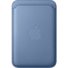 Apple iPhone için Magsafe Özellikli Mikro Dokuma Cüzdan - Kır Çiçeği Mavisi
